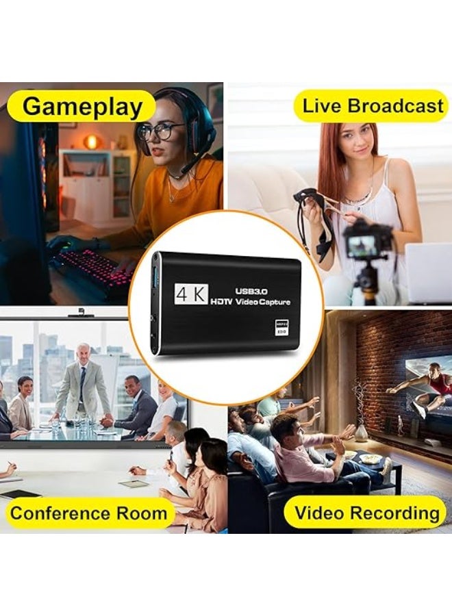 4K HDMI to USB Video Capture Card with Mic Input - 1080P 60FPS Game Recorder & Live Streaming Adapter - Image 3